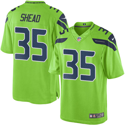 Men's Limited DeShawn Shead Nike Jersey Green - #35 Rush NFL Seattle Seahawks